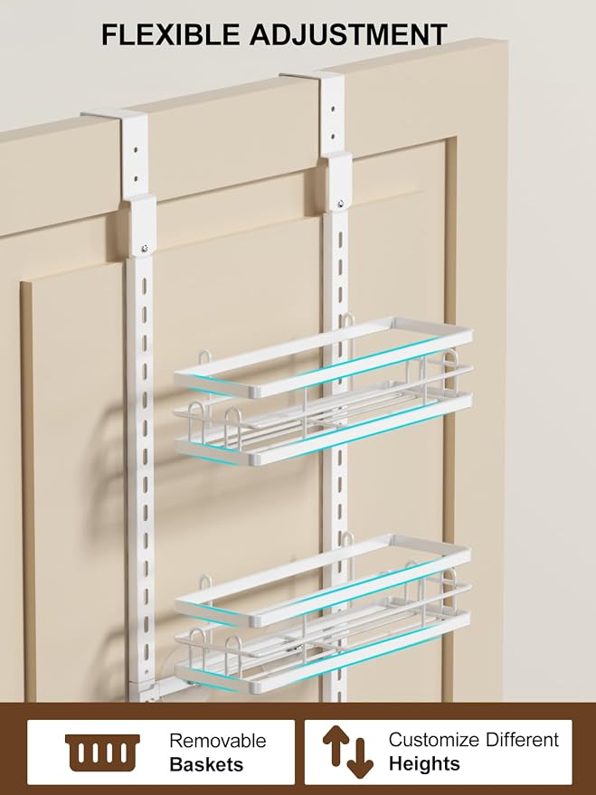 Delamu 9-Tier Over the Door Pantry Organizer, Adjustable Pantry Door Organizers - Image 5