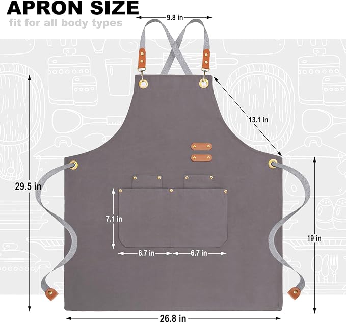 BeLuyi chef apron bib tool apron - Image 2