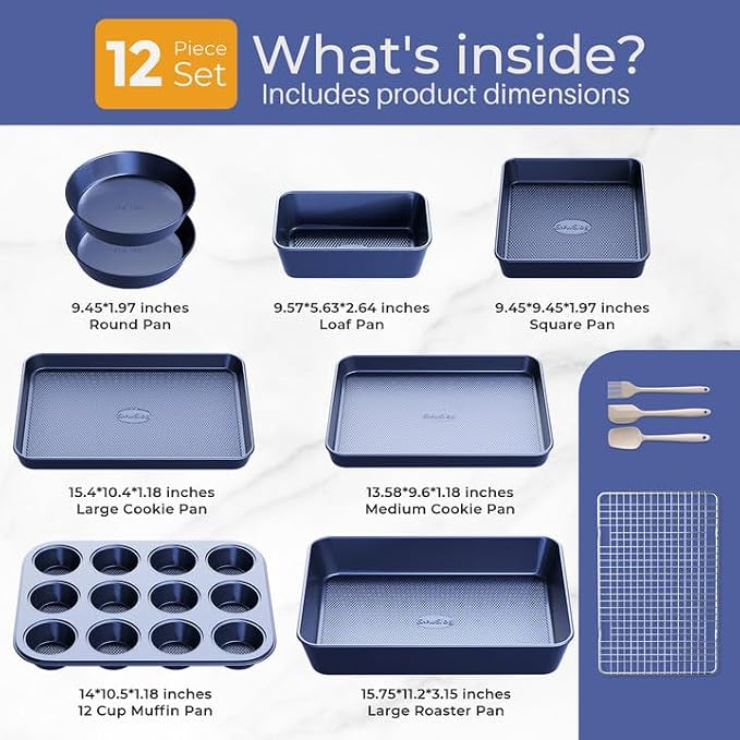 12-Piece Oven Safe Nonstick Bakeware Set - Image 2