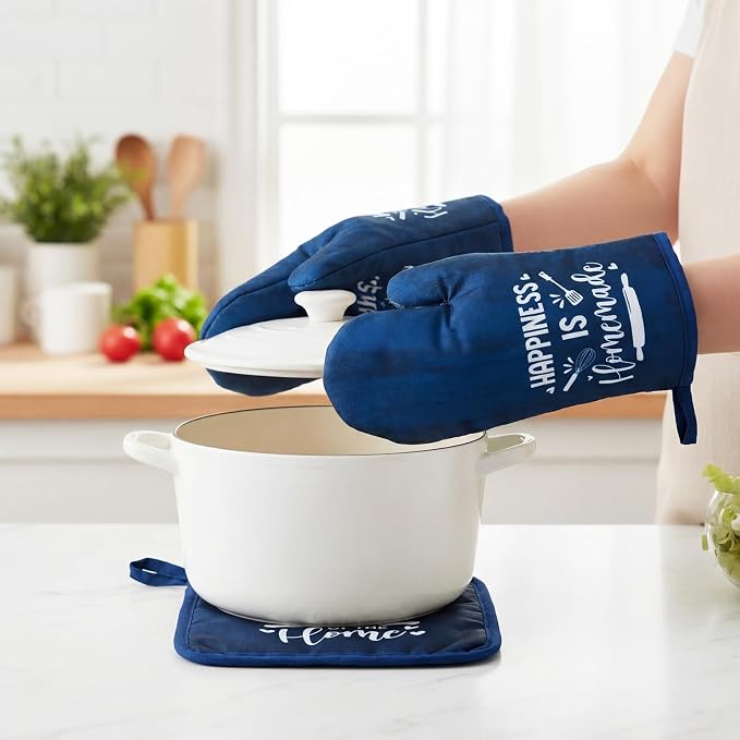 Leinuosen 8 Pcs Kitchen Towels and Oven Mitts Sets Pot Holders Dishcloths Set - Image 4