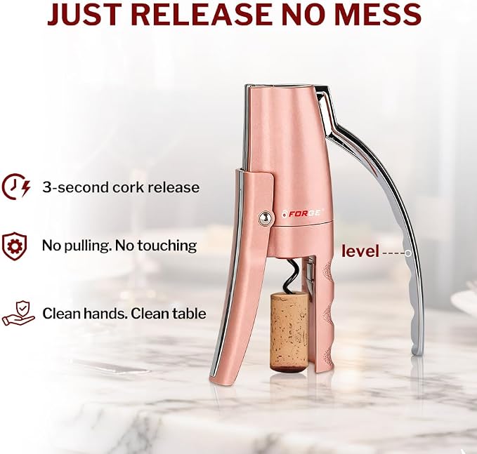 Forge Quality Compact Vertical Lever Corkscrew Wine Opener - Image 5
