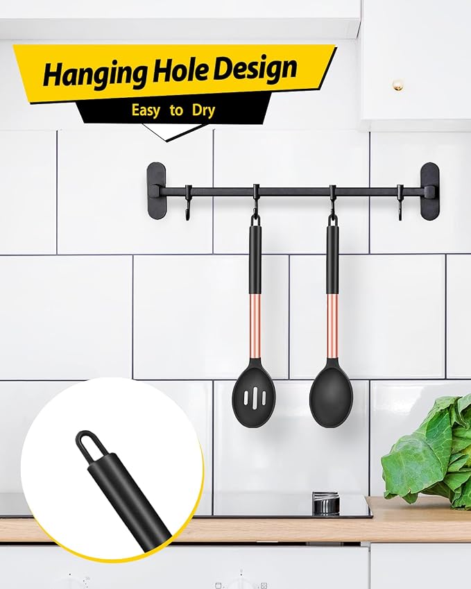 Pack of 2 Large Silicone Cooking Spoons, Non Stick Solid Basting Spoon - Image 6