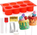 Juome Circle Cake Pop Mold Kit, 8 Cavities Cakesicle Molds Silicone by Juome