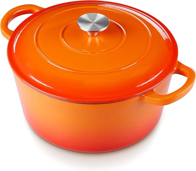 E-far 6 Quart Dutch Oven, Enameled Cast Iron Dutch Oven Pot by E-far