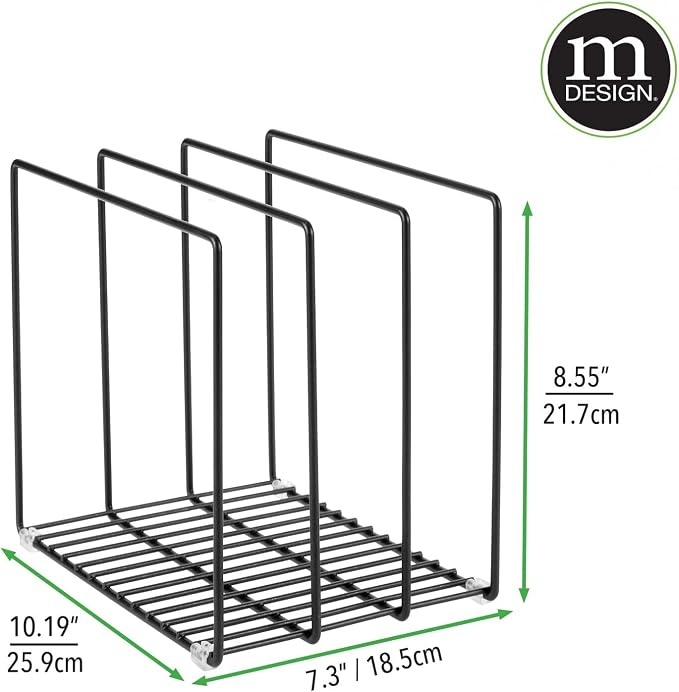 mDesign Steel Storage Tray Organizer Rack - Image 7