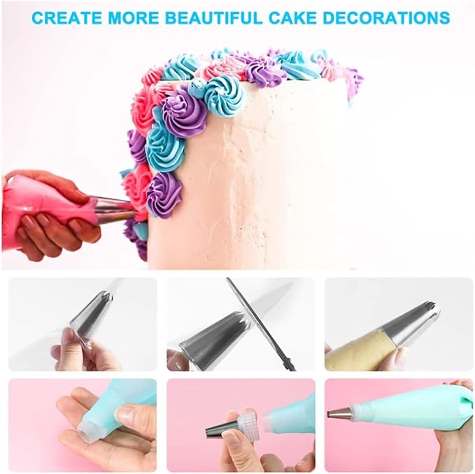 104 Piece Baking Tool Scraper Mounted Mouth Baking Tool Set Cake Turntable Set - Image 4