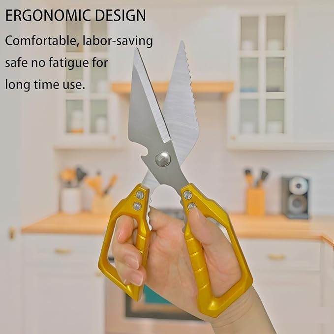 Meat Scissors Heavy Duty Sharp Shears Kitchen Scissors all Purpose, Stainless - Image 4