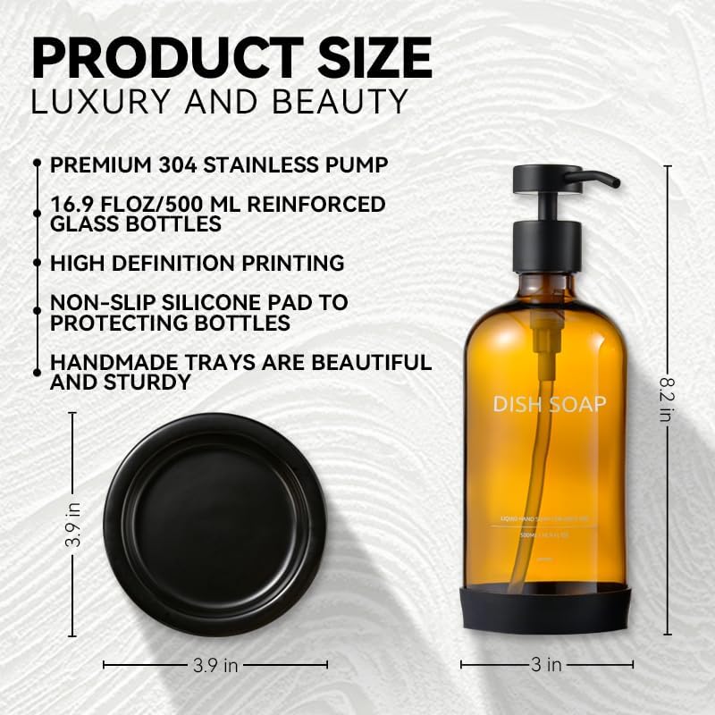 Glass Soap Dispenser Bathroom Set by Janxin, Foaming Kitchen soap