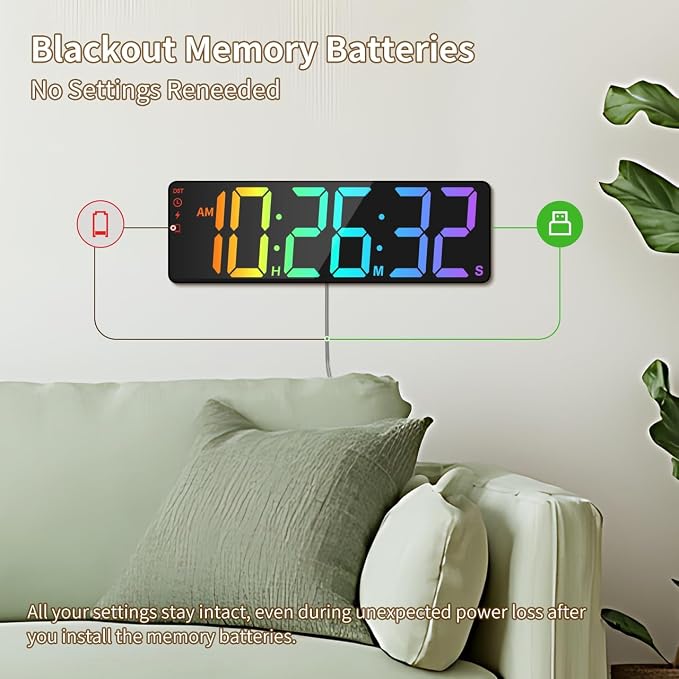 VOCOO 15.7" Large Digital Wall Timer - Image 8