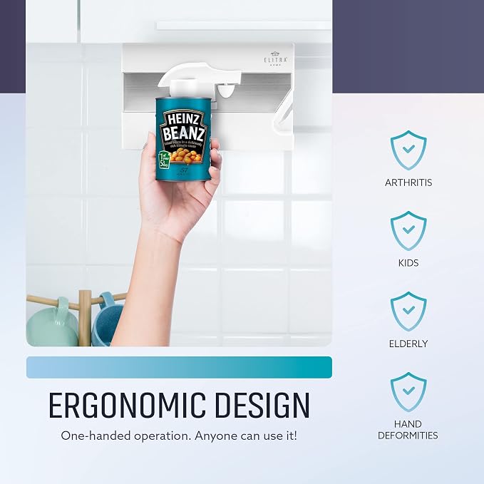 Elitra Home 3 in 1 Under the Cabinet Electric Can Opener, Blade Sharpener - Image 6