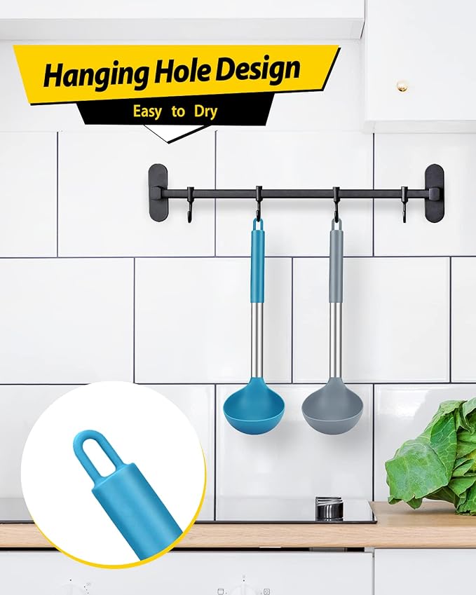 Pack of 2 Ladle Spoon, Silicone Large Spoon - Image 6
