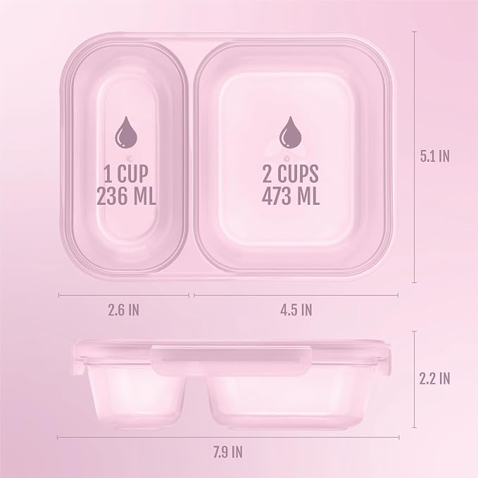 Ello Snap & Nest 10-Piece 3 Cup Plastic Divided Meal Prep Set, Reusable Food - Image 3