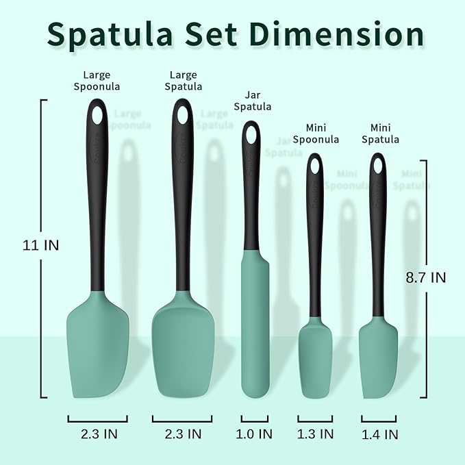 Coukre Silicone Spatula Set of 5, High Temperature Resistant, Food Grade - Image 2