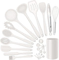 Silicone Kitchen Utensils Set, E-far 23 Pcs White Cooking Utensils Tools by E-far