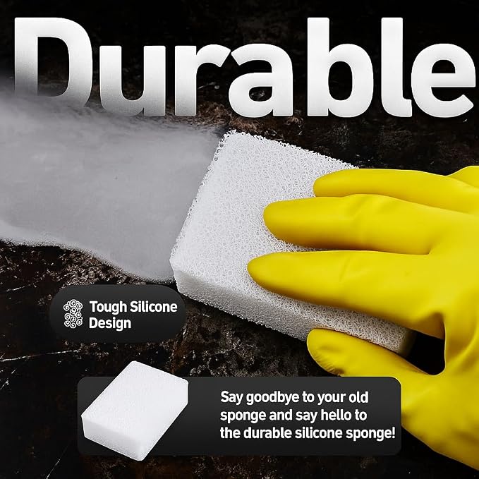 Casanero 6 Pack Silicone Dish Sponges, Heavy Duty Non Scratch Sponges - Image 5