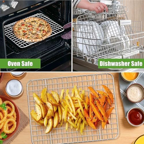 Homikit Stainless Steel Cooling Rack Set for Quarter Sheet Pan, 12x9