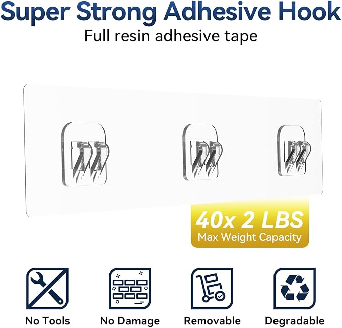 YASONIC Shower Caddy Adhesive, No Drill Bathroom Shower Organizers, - Image 8