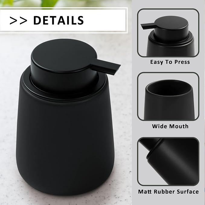 Soap Dispenser Ceramic with Easy-to-Press Pump Hand Lotion Liquid Dispenser - Image 9