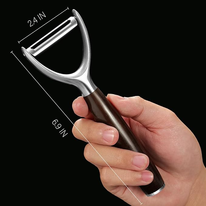 Premium Y Type 304 Stainless Steel Multifunctional Kitchen Peeler Real Wood - Image 4