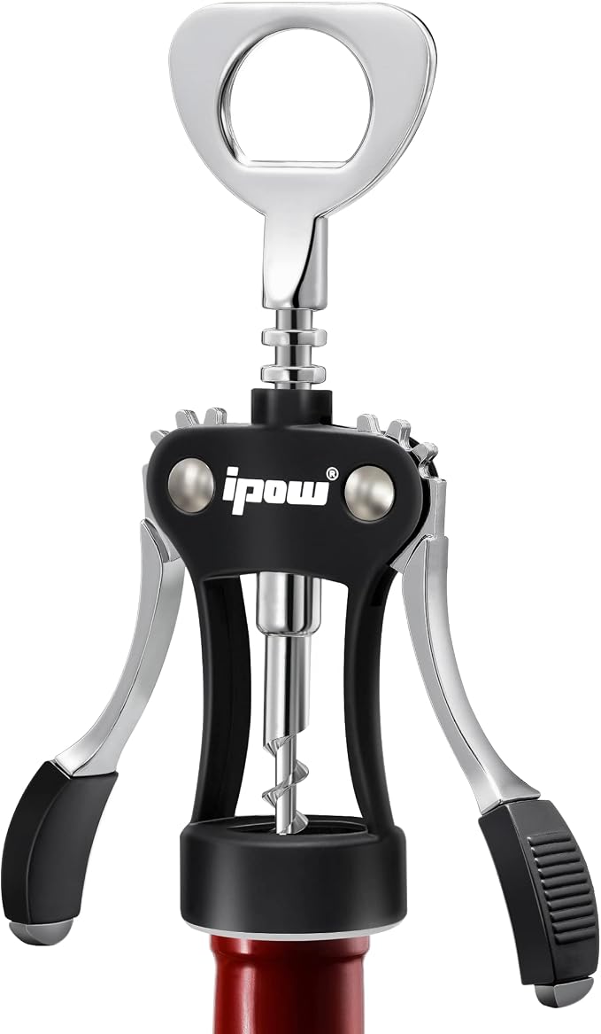 IPOW Wine Opener, Zinc Alloy Wine Bottle Opener, Wing Corkscrew Heavy Duty by IPOW