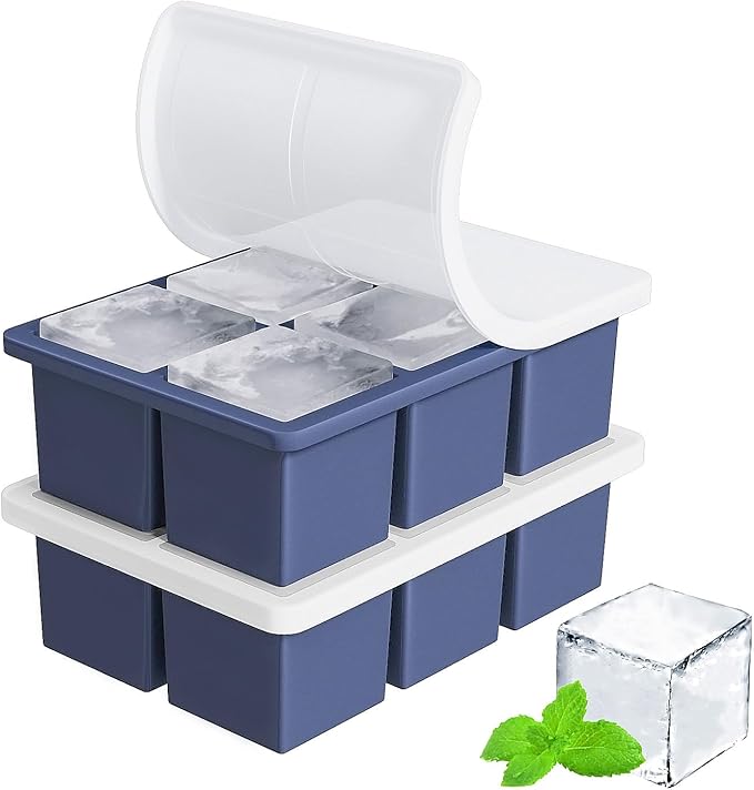 Large Ice Cube Tray for Whiskey: FDDBI Silicone Ice Cube Trays by FDDBI