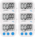 LinkDm 6 Pack Small Digital Kitchen Timer Magnetic Back and ON/Off