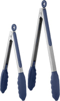 600ºF Heat Resistant Kitchen Tongs: U-Taste 9+12 inch Silicone Cooking Tong Set by U-Taste