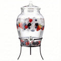 Style Setter Beverage Dispenser Cold Drink Dispenser Glass Jug, Metal Stand & by Stylesetter