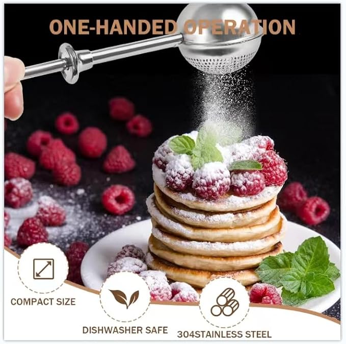 2pcs Stainless Steel Loose Tea Leaf Steeper&Sugar Shaker Duster Sifter 2 in 1 - Image 6