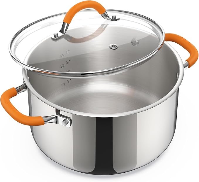 Ciwete Stainless Steel Stock Pot, 5.2 Quart Soup Pot by Ciwete