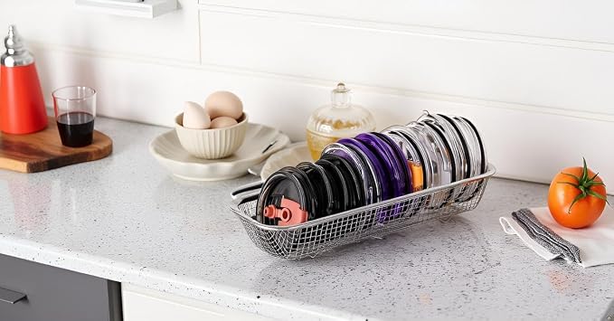 2Pack Stainless Steel Tumbler Cup Lid Organizer Inside Cabinet, Mason Jar Lid - Image 8