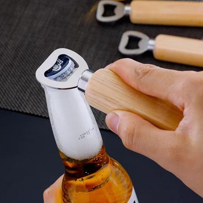 Wood Wine Bottle Opener, Beer Bottle Openers, Soft Drinks Bottle Opener - Image 5