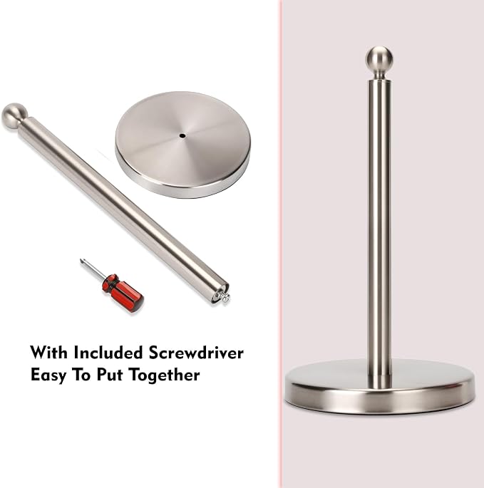 Kalitro Paper Towel Holder Countertop, Standing Paper Towel Roll Holder - Image 6
