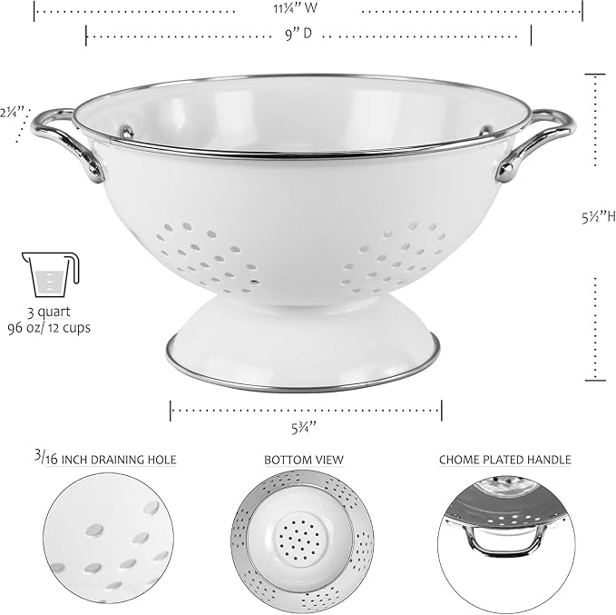 Calypso Basics by Reston Lloyd Powder Coated Enameled Colander, 3 Quart - Image 5