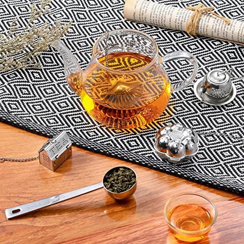 Vesici 10 Set Loose Leaf Tea Infuser Set Stainless Steel Tea Ball