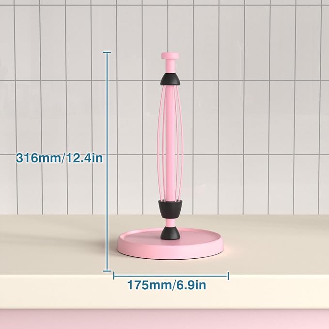 Pink Paper Towel Holder Countertop, Stainless Steel, Weighted Base, Paper Towel - Image 6