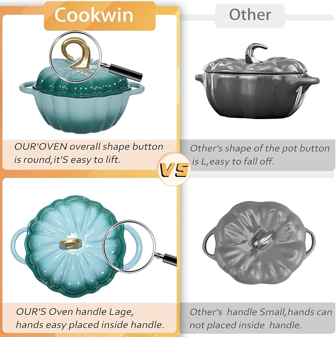 Pumpkin Enameled Cast Iron Dutch Oven - Image 8