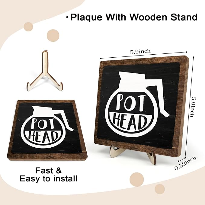 Vintage Coffee Bar Sign, Wooden Coffee Decor - Image 2