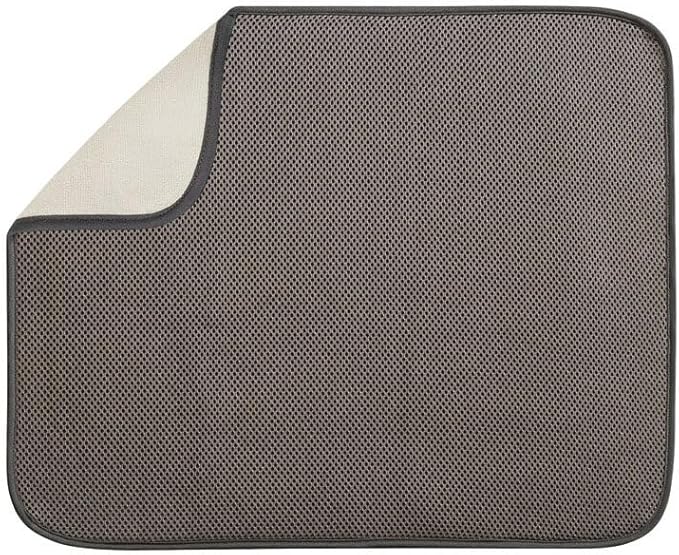 InterDesign iDry Large Kitchen Countertop Absorbent Dish Drying Mat, Mocha/Ivory - Image 2