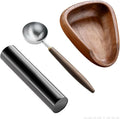 Coffee Bean Sabeli Wood Set:Bean Bowl, Spray Bottle, Measuring Spoon by YANQINQIN