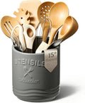 AISBUGUR Large Ceramic Utensil Holder 7.5" H×6.3" W by AISBUGUR
