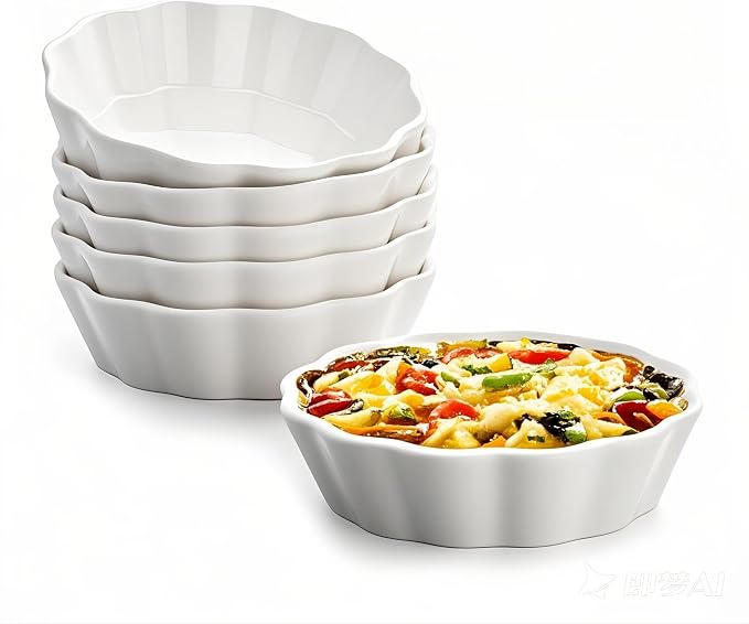 Mini Baking Dish Set, 12 oz Ramekins by Unknown