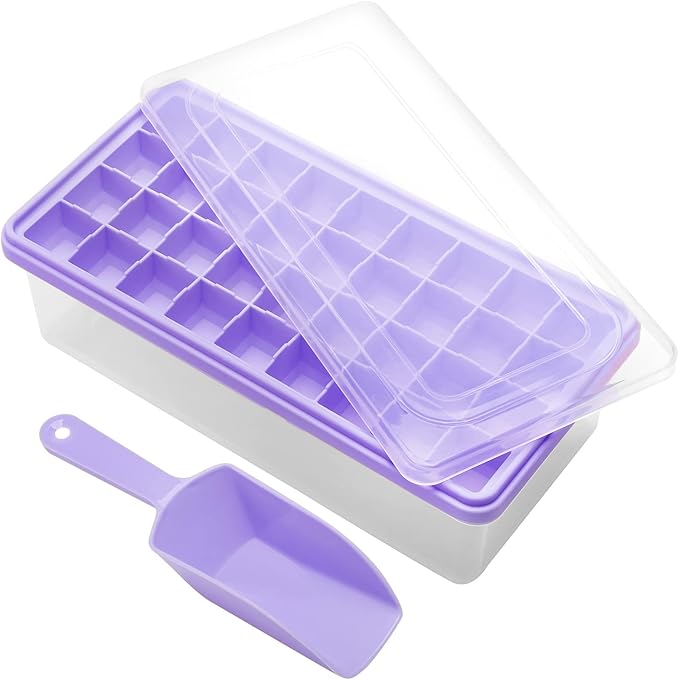 Silicone Ice Cube Tray with Leak-Proof Lid & Storage Bin by CZWLHG
