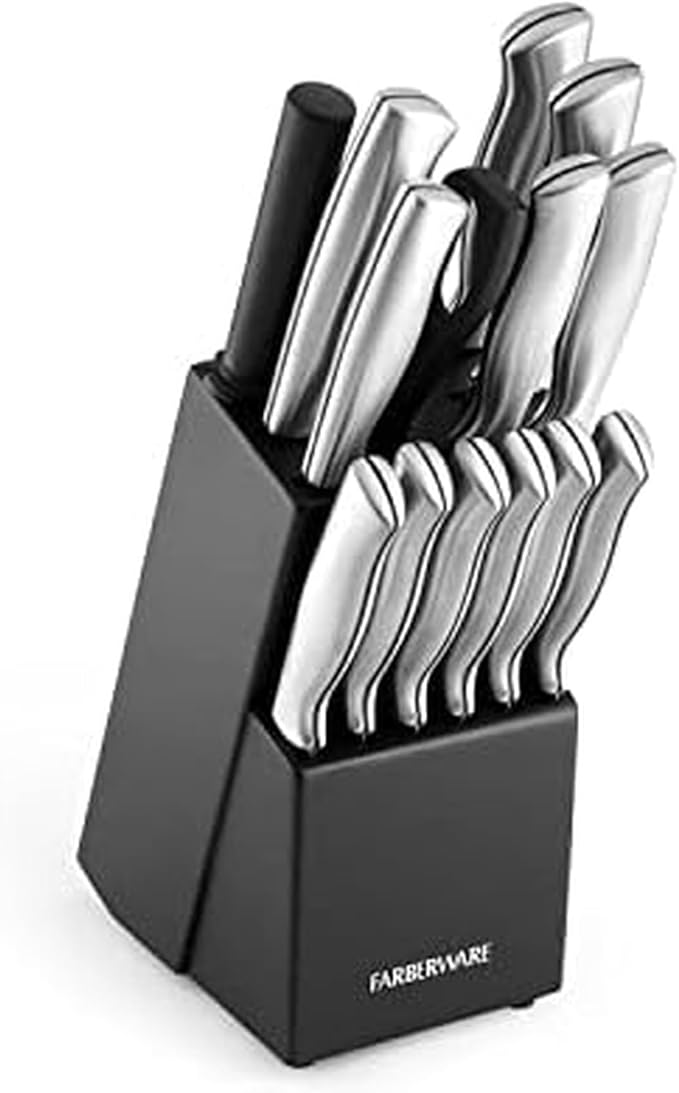 Farberware 15-Piece Kitchen Knife Set, High-Carbon Stainless Steel Blades by Farberware