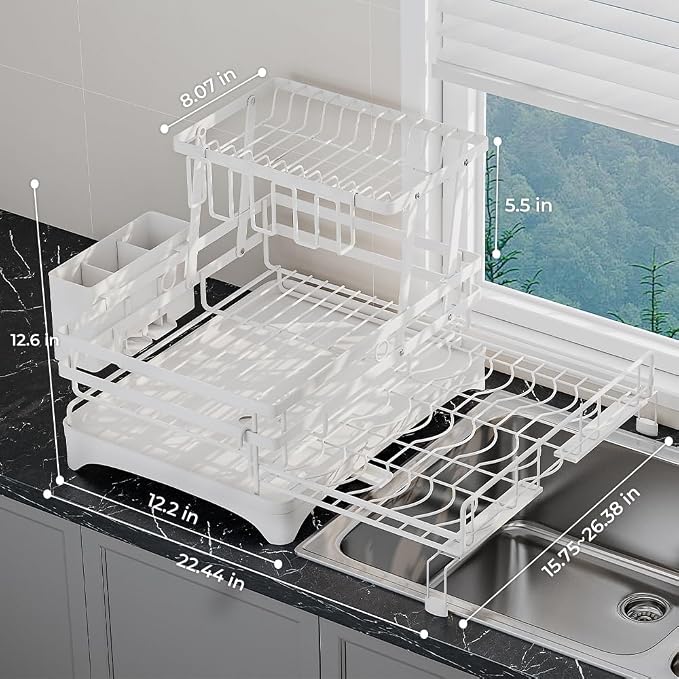 2 Tier Large Dish Drying Rack - Image 2