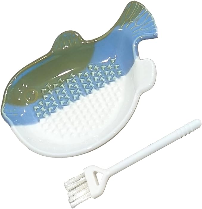 1PCS Ceramic Fish-Shaped Ginger Grater Plate by LONGXINTRADING