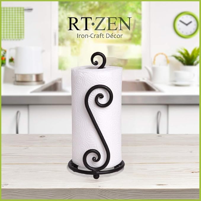 RTZEN Matte Black Paper Towel Holder Countertop - Image 4