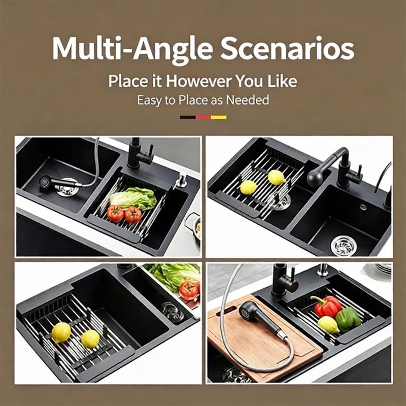 Expandable Stainless Steel Sink Drying Rack, Adjustable Over Sink