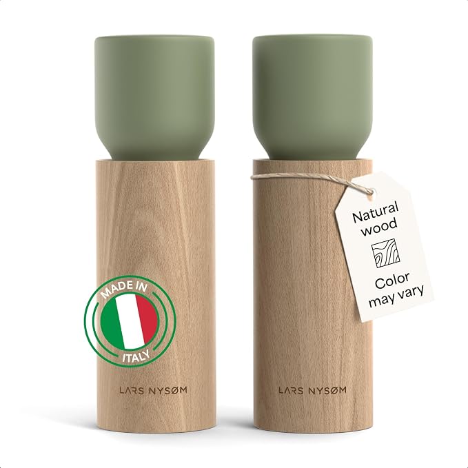 LARS NYSØM Wooden Salt and Pepper Grinder Set Manual by LN