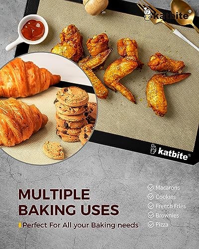 Katbite Silicone Baking Mat Set of 3 Black